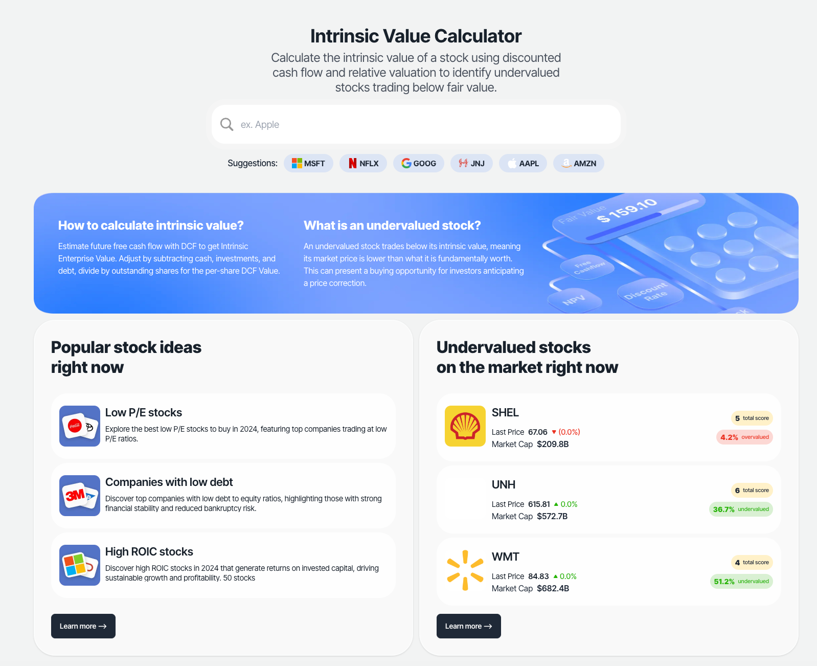 Intrinsic value calculator