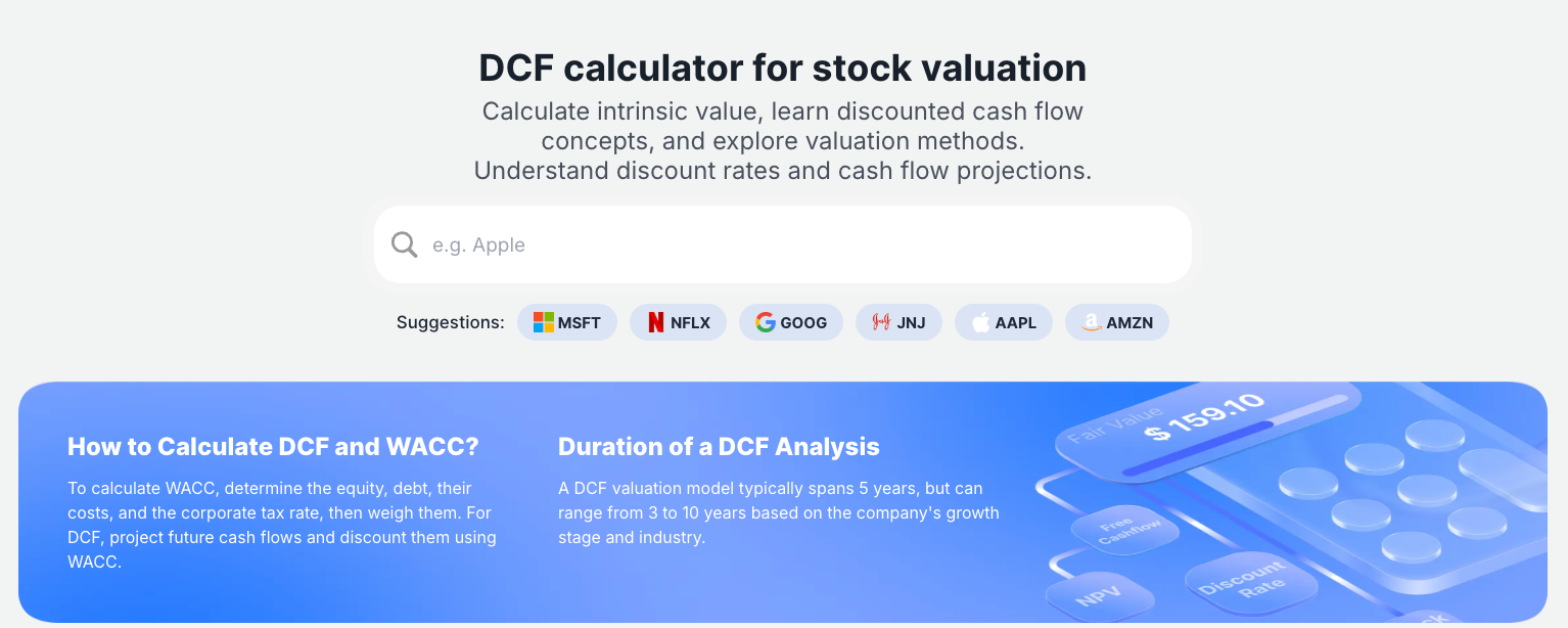 Free DCF calculator