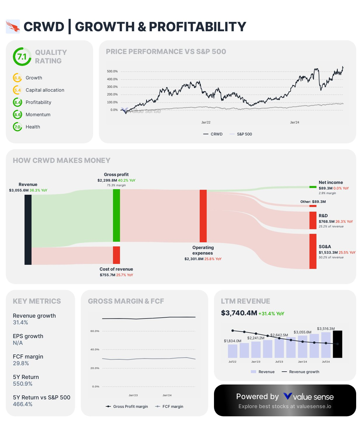 Crowdstrike growth and profitability - Value Sense