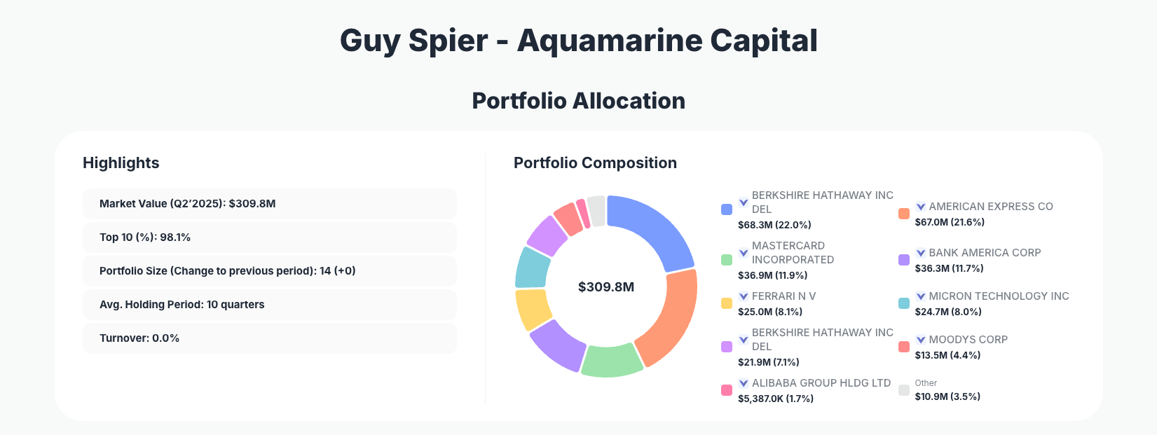 Guy Spier Portfolio Analysis