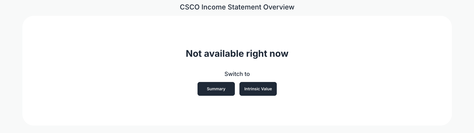 [CSCO](https://valuesense.io/ticker/csco) Income Statement Overview